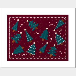 Cute Christmas Trees Posters and Art